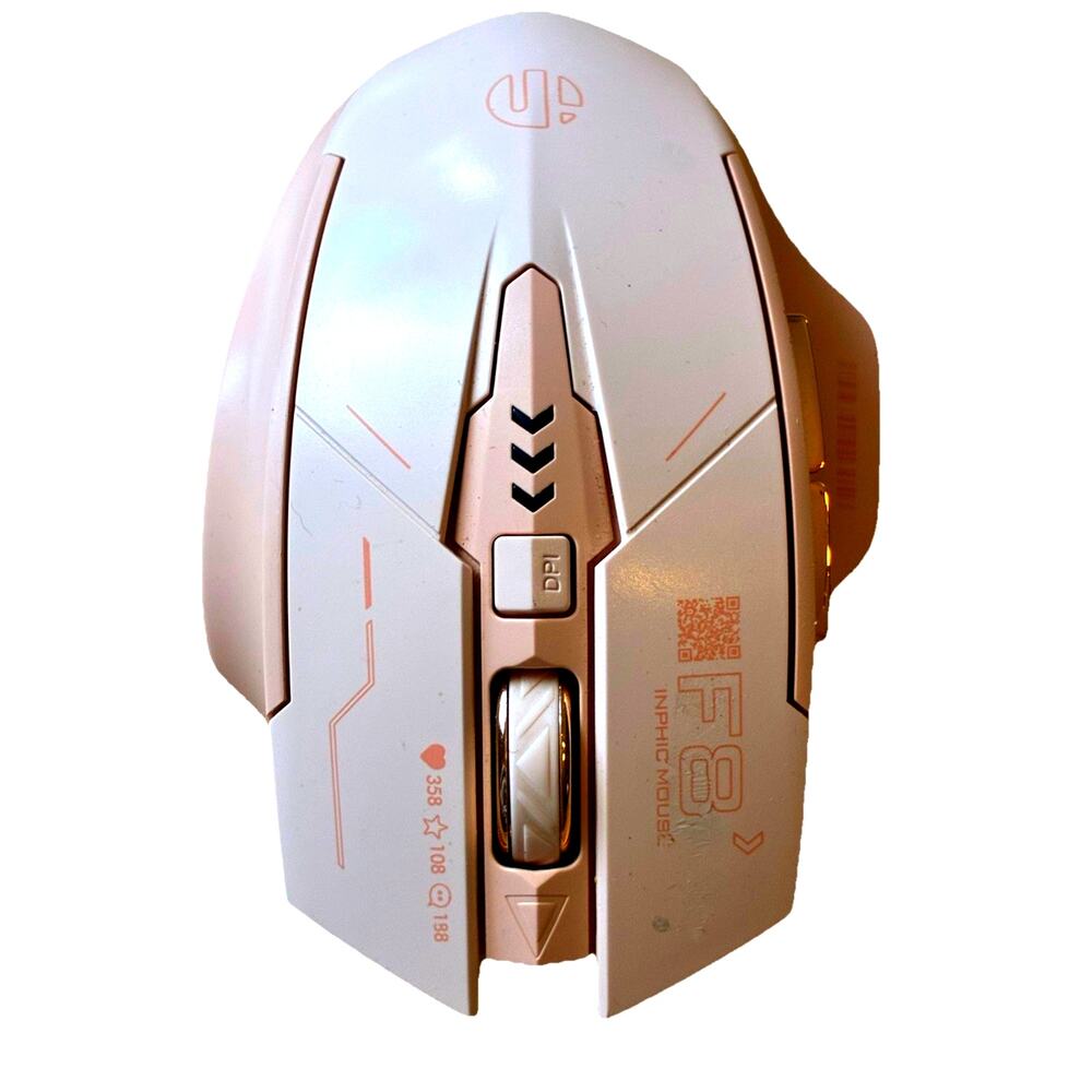 Inphic F8 Wireless Mouse Gaming Pink Laptop PC Ergonomic Silent Rechargeable